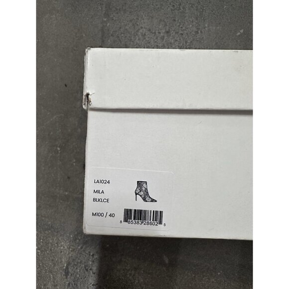 L'AGENCE Mila Booties Heels Lace Black Suede Leather - Picture 3 of 6